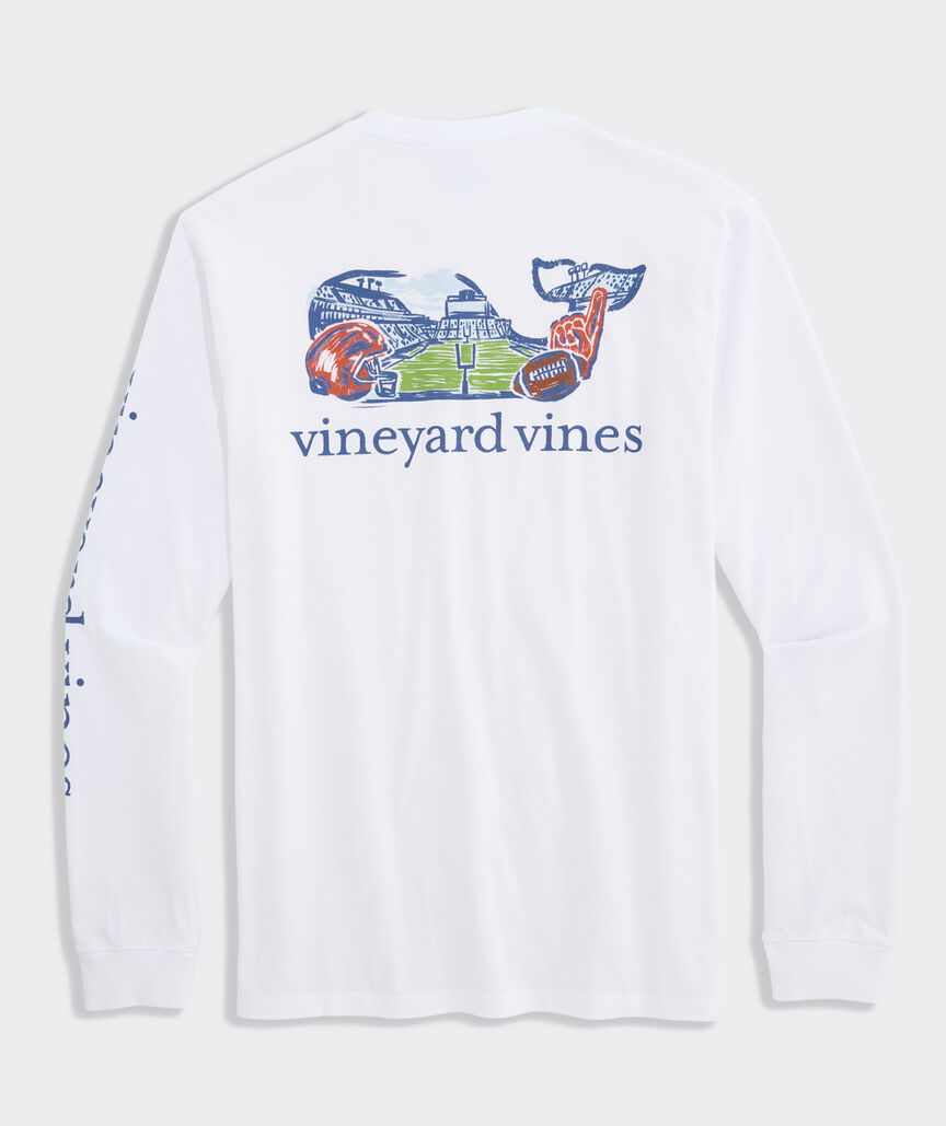 Football Field Whale Long-Sleeve Pocket Tee