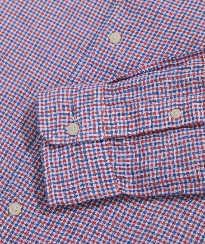 Shop Linen Tattersall Spread Collar Shirt at vineyard vines