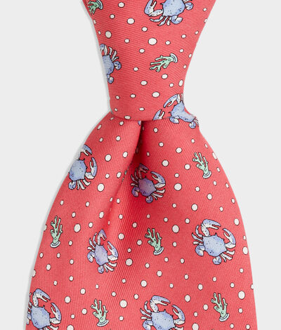 Vineyard Vines Boys' Crab Printed Neck Tie (Red) (Size: Boys') (100% Silk)
