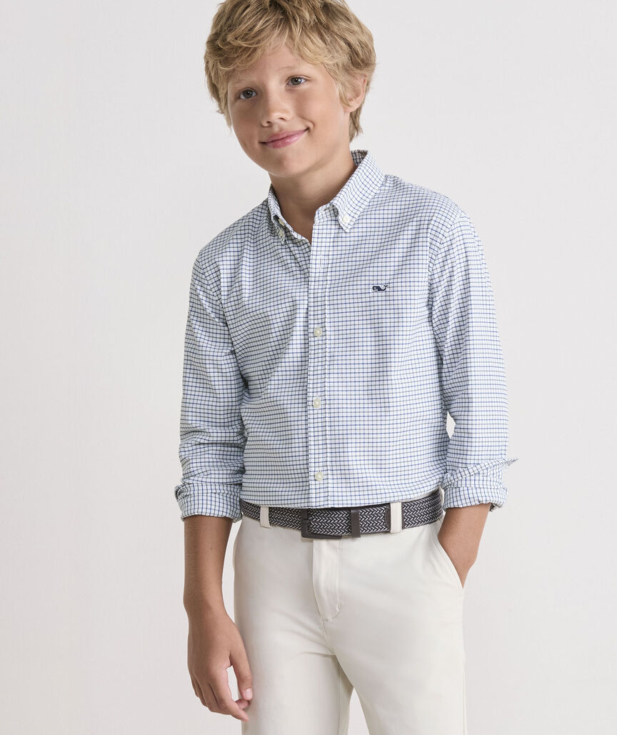 Boys' Performance Cotton Wauwinet Tattersall Shirt