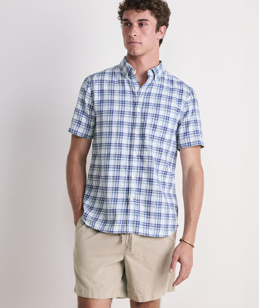 Coskata Plaid Island Cotton Short-Sleeve Shirt
