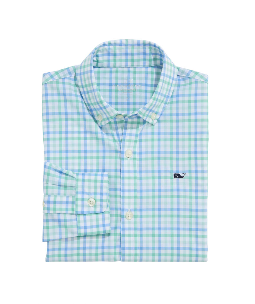 OUTLET Boys' Performance Nylon Tattersall Shirt