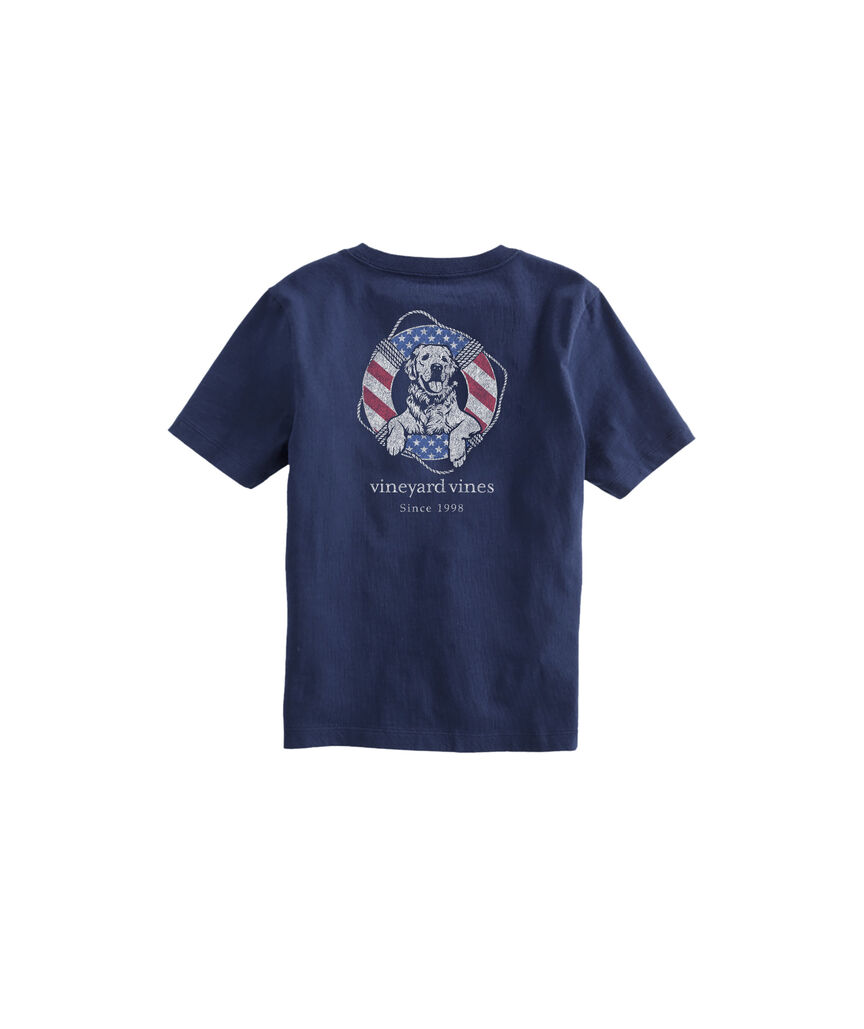 OUTLET Boys' USA Dog Life Ring Short-Sleeve Pocket Tee