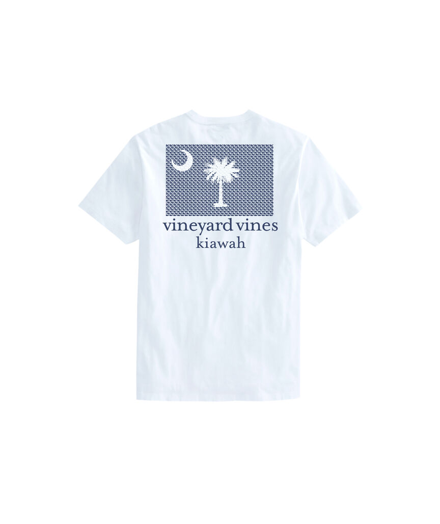 OUTLET Kiawah SC Flag Palm & Crescent Short-Sleeve Pocket Tee