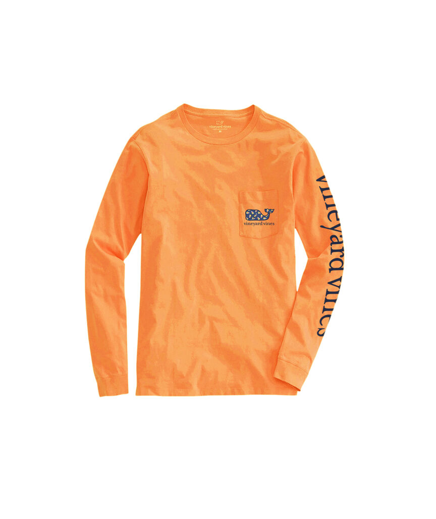 OUTLET Boys' Candy Corn Whale Long-Sleeve Pocket Tee