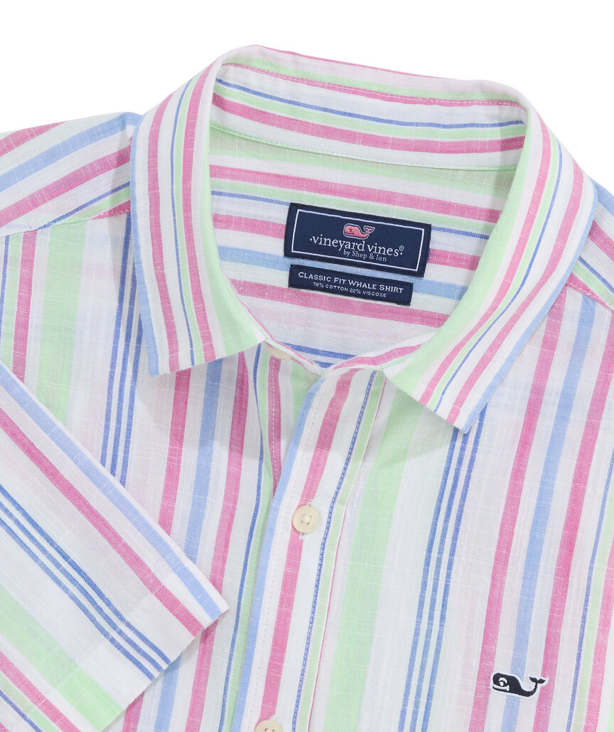 OUTLET Multi-Stripe Short-Sleeve Shirt
