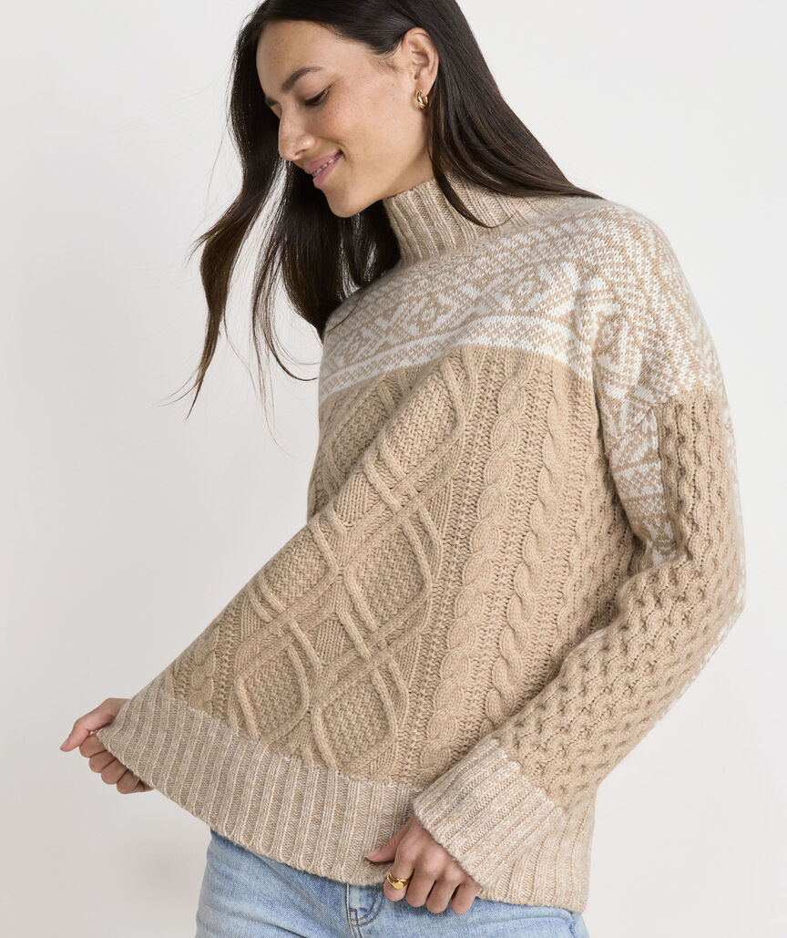 Fair Isle Fisherman Mockneck Sweater