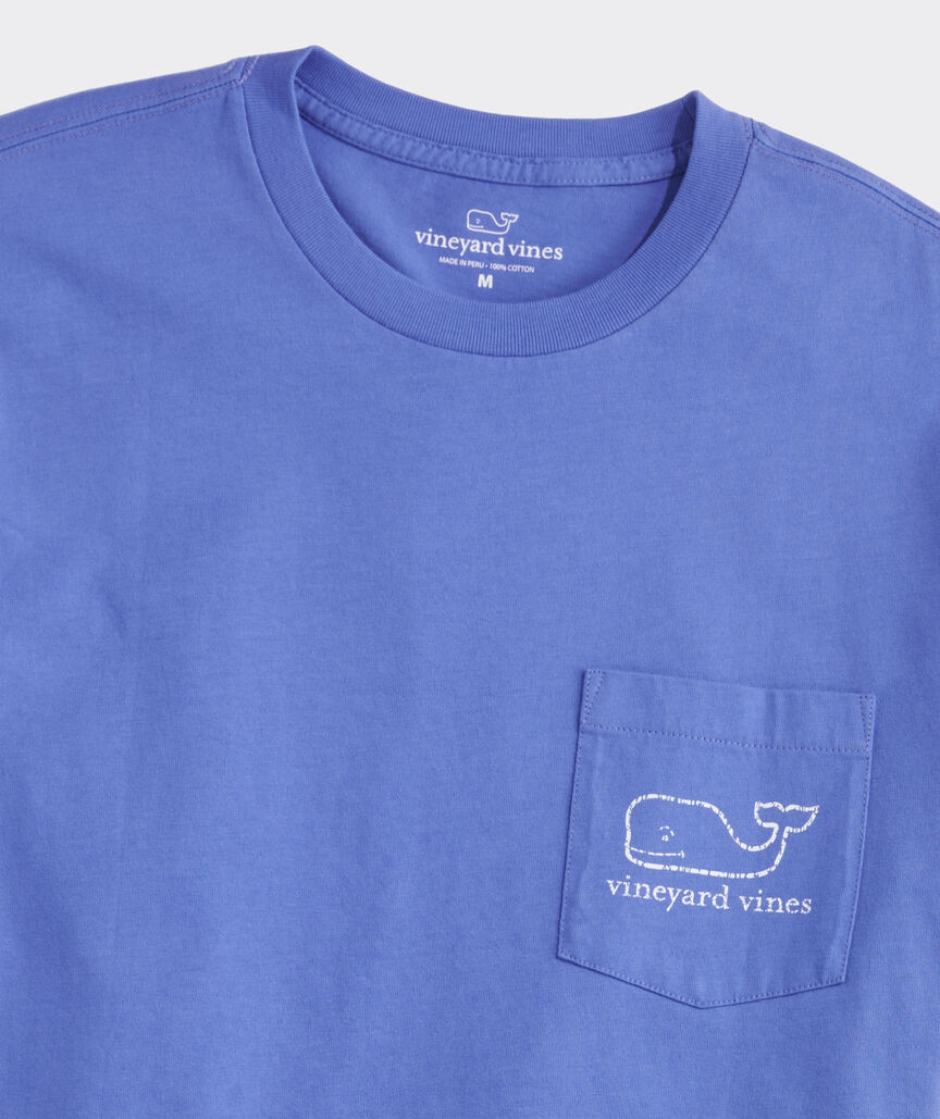 Two-Tone Vintage Whale Short Sleeve Pocket Tee