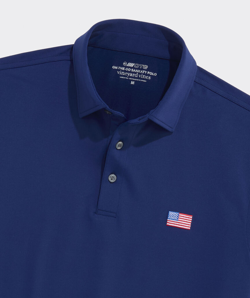 Performance American Flag Solid Sankaty Polo