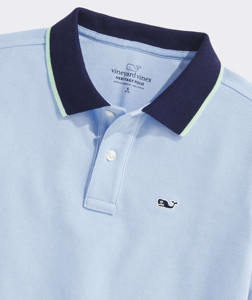 Boys' Heritage Tipped Pique Polo
