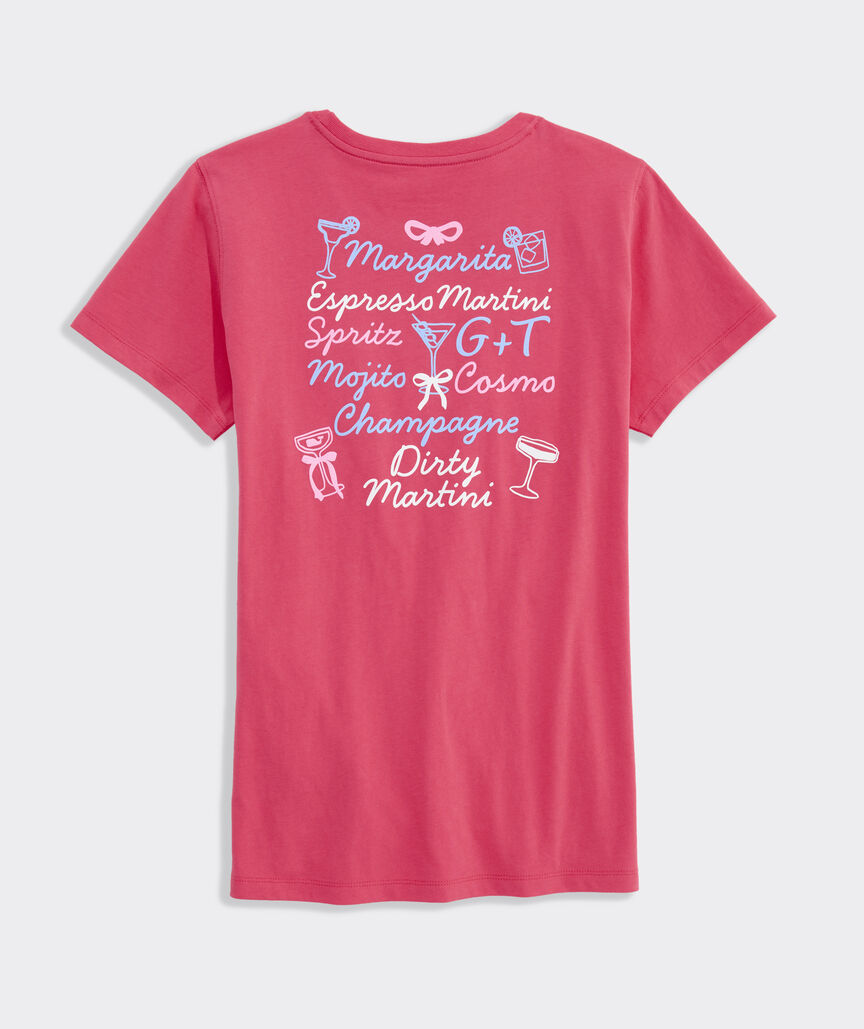 Women's Stacked Cocktails Short-Sleeve Pocket Tee