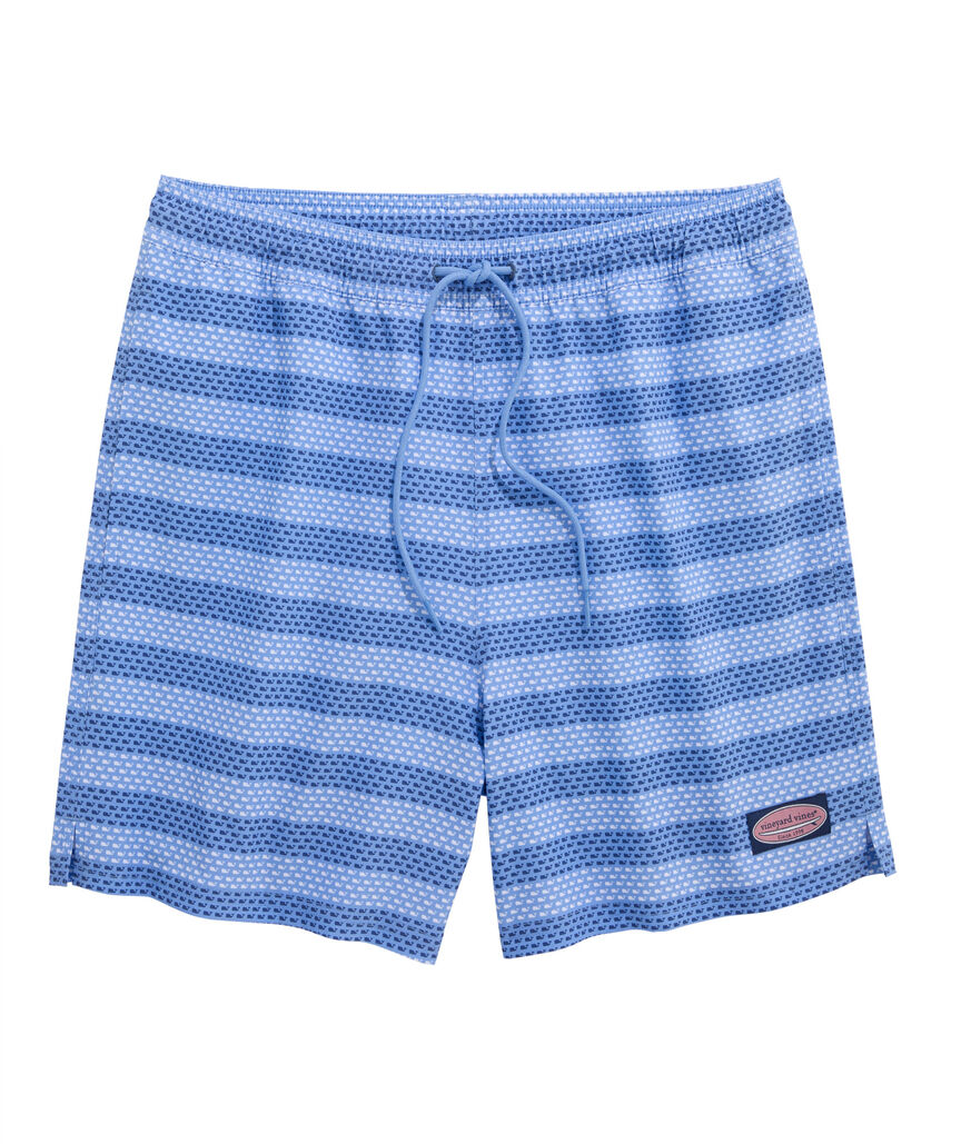 OUTLET 5 Inch Whale Stripe Chappy Swim Trunks