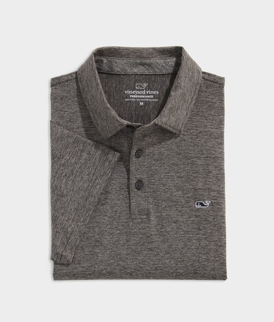 Vineyard Vines Destin Stripe Sankaty Polo Shirt (Evening Sky Heather) (Size: XS)