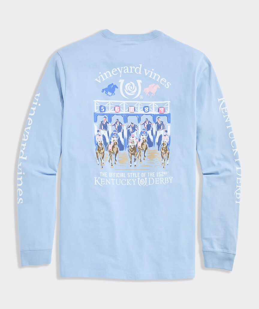 Kentucky Derby And They're Off Long-Sleeve Pocket Tee