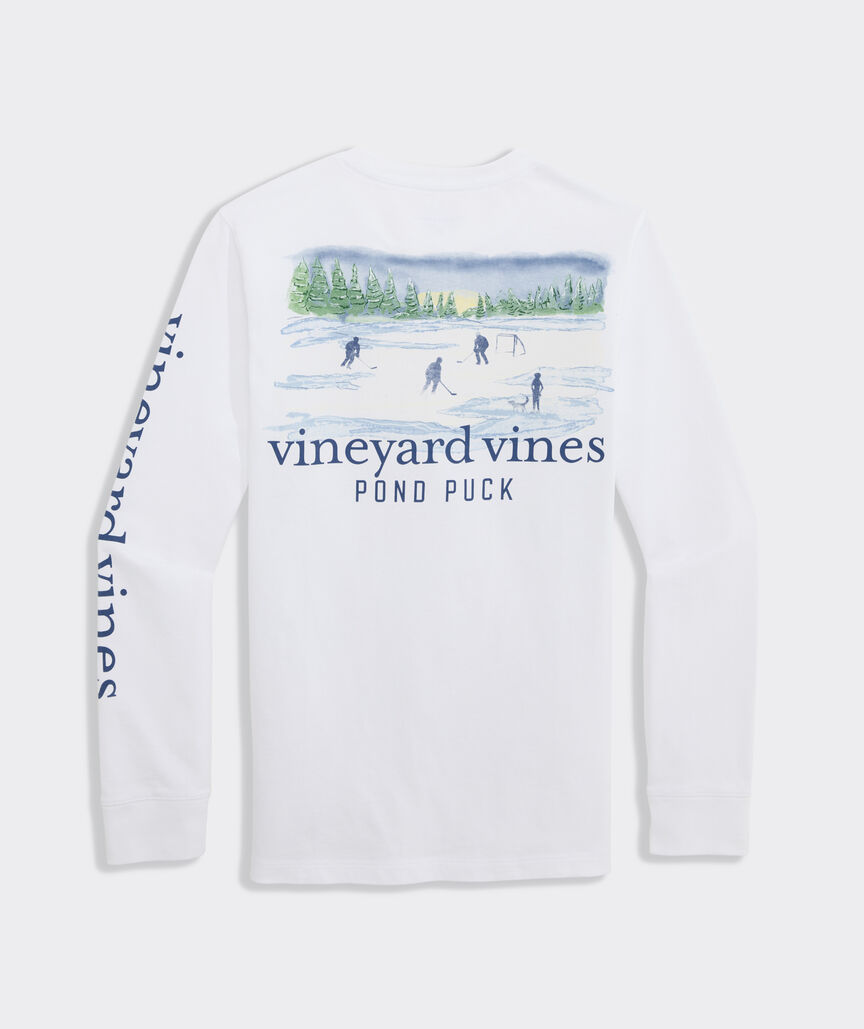 Boys' Painted Pond Puck Long-Sleeve Pocket Tee