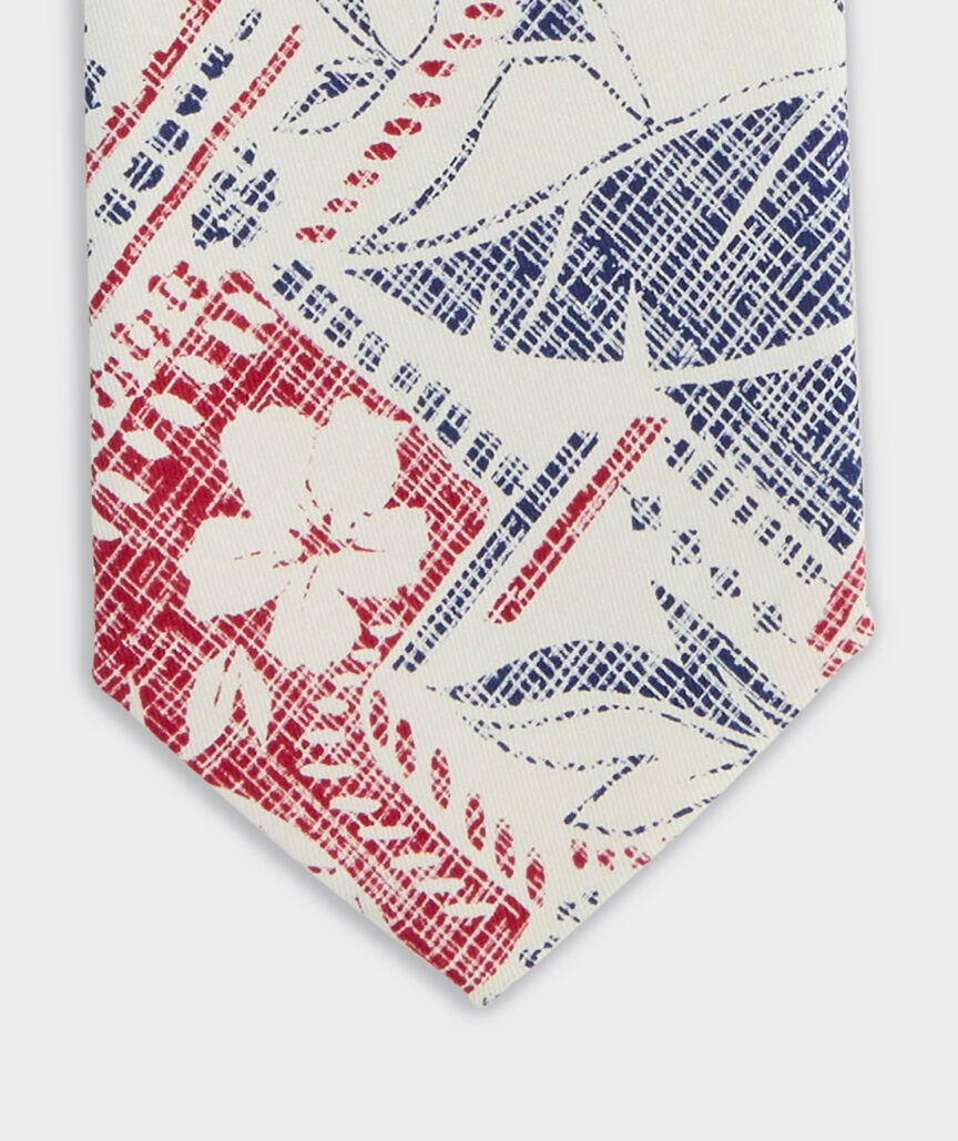 Island Woodblock Silk Tie