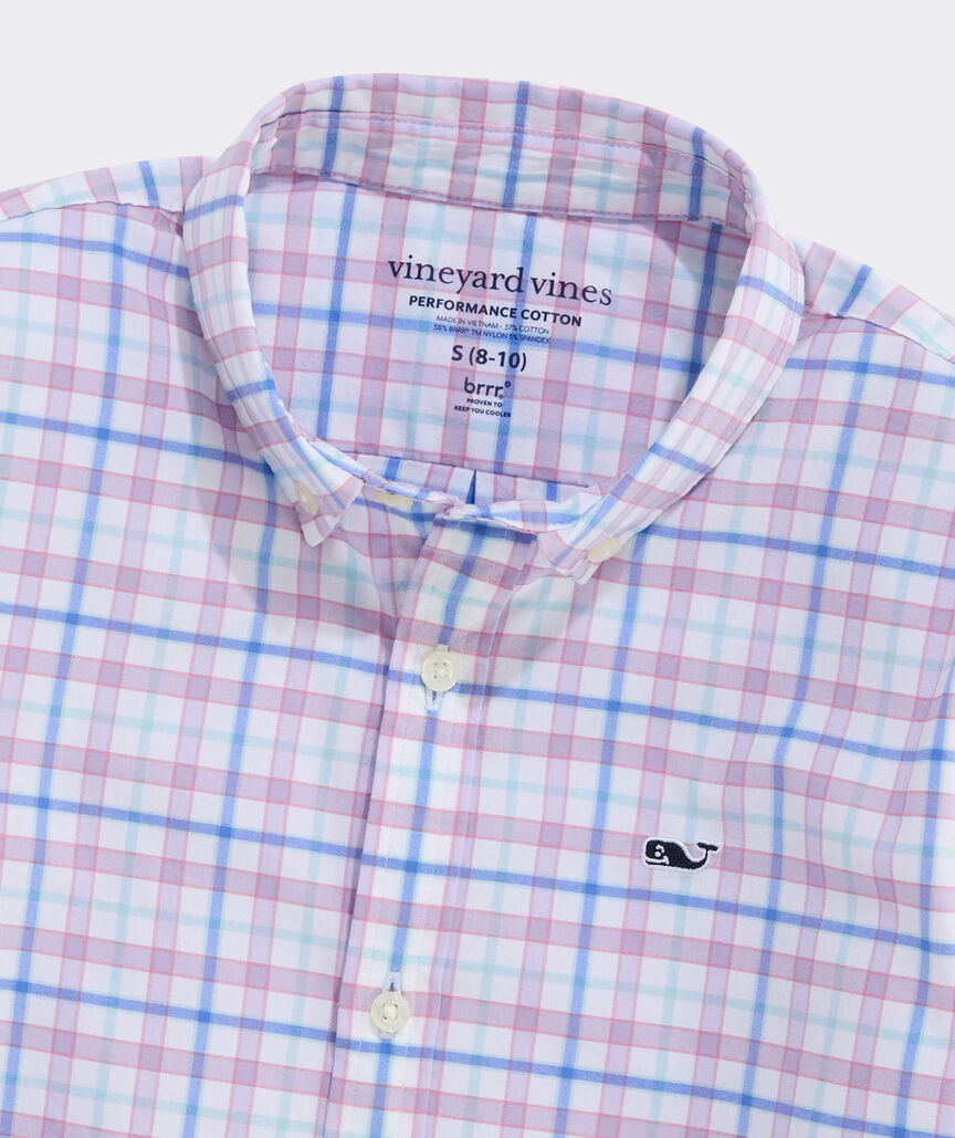 Boys' Performance Cotton Sea Urchin Plaid Shirt