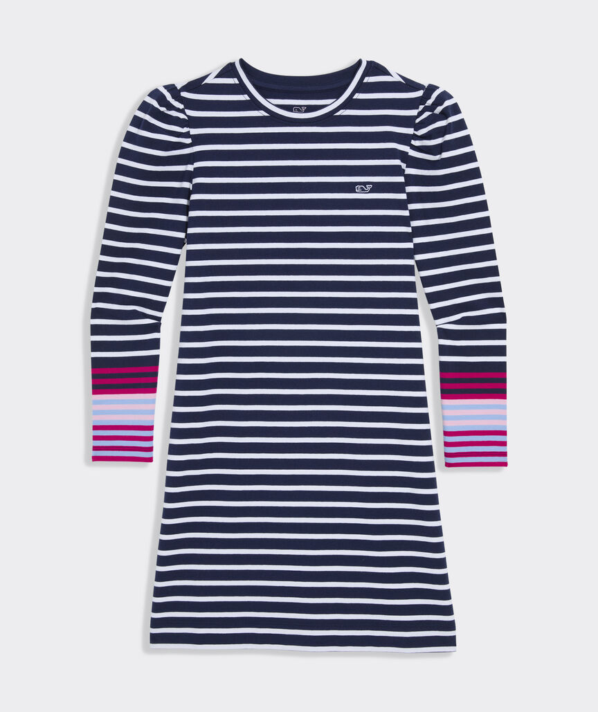 Girls' Puff-Sleeve Jersey Dress