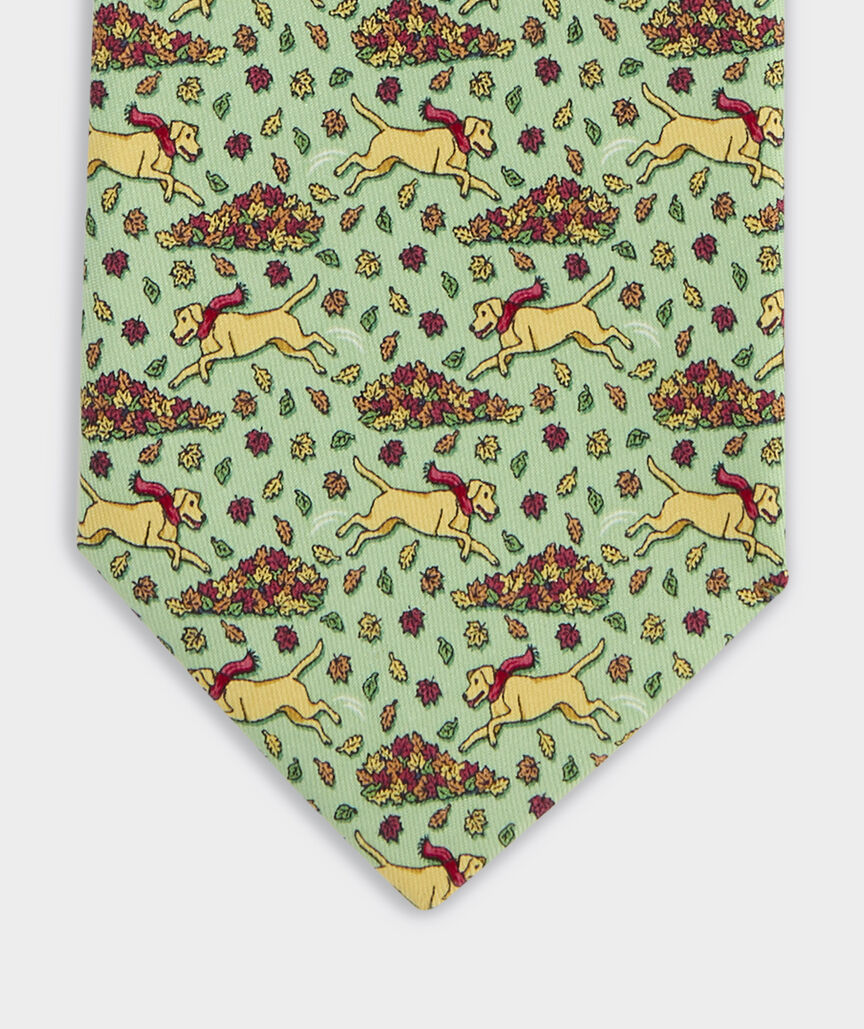 Lab Leaf Pile Silk Tie