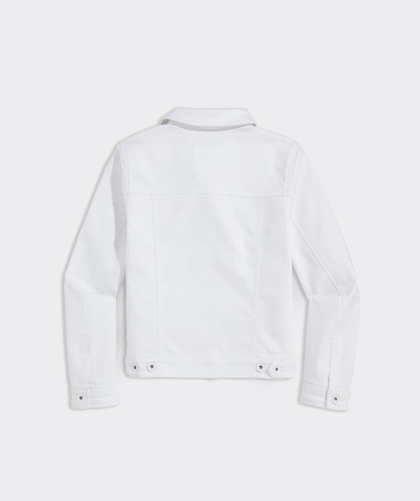 Girls' White Denim Jacket