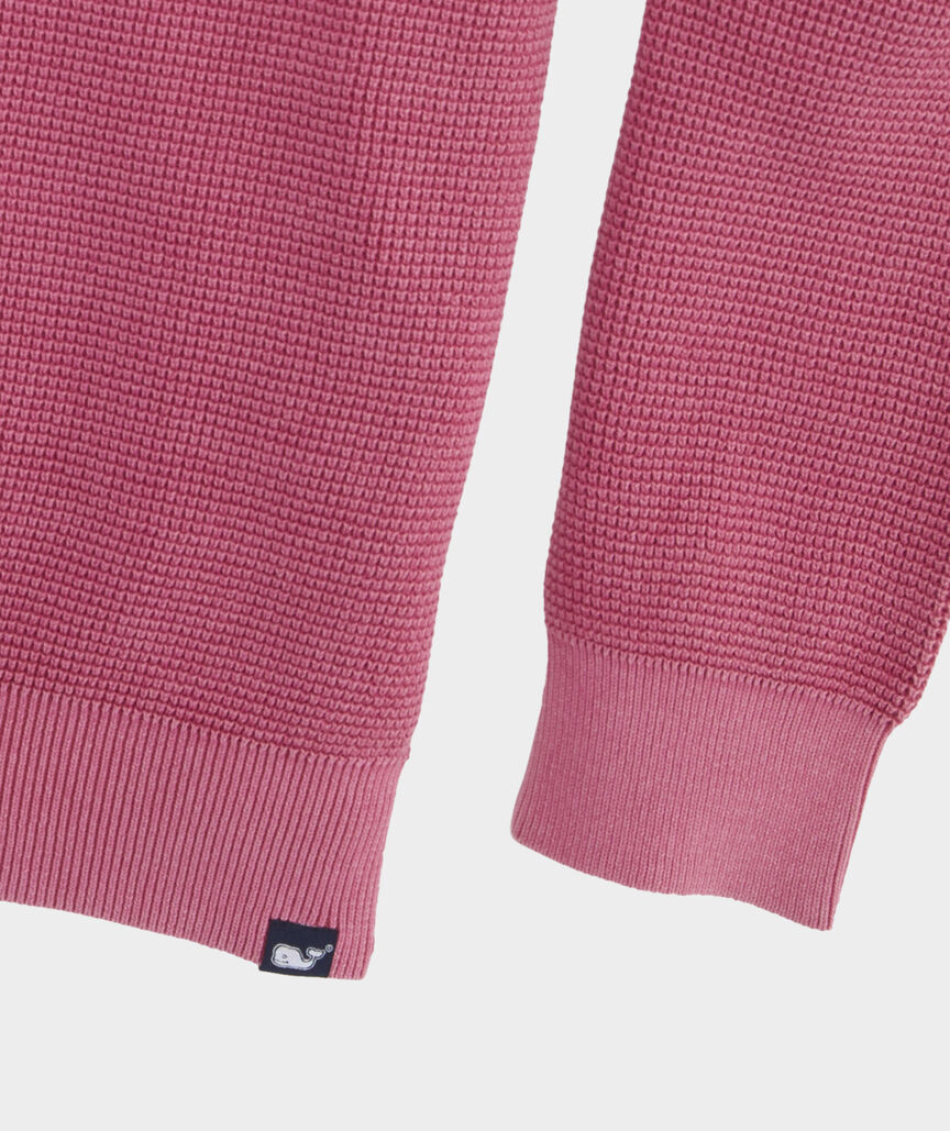 Garment-Dyed Beach Waffle Crewneck