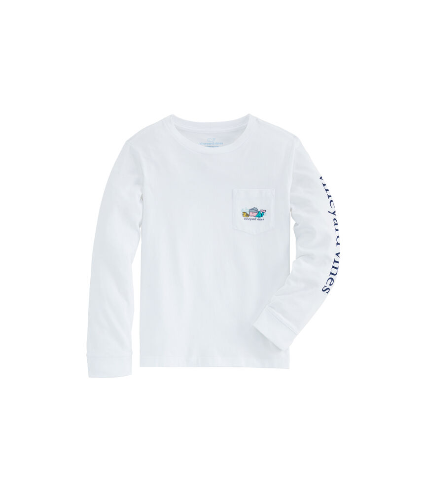 Kids' Ski Waffle Whale Long-Sleeve Pocket Tee