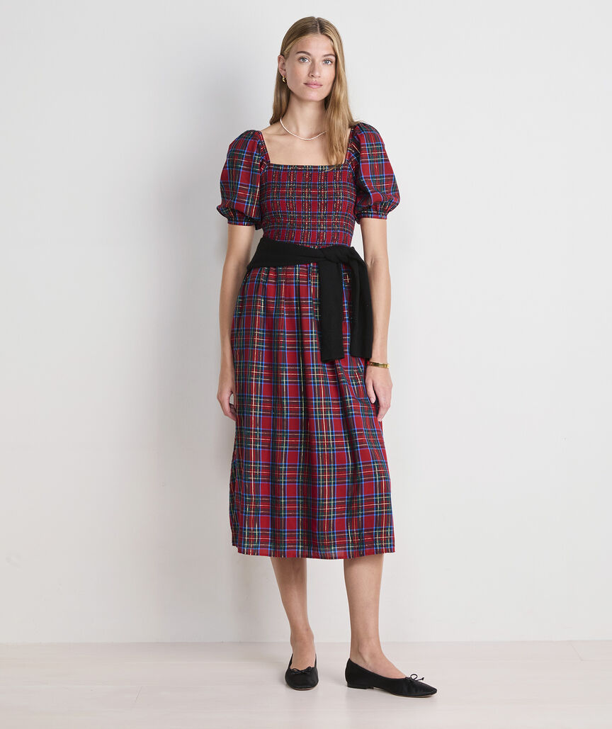 Ellen Puff-Sleeve Midi Dress