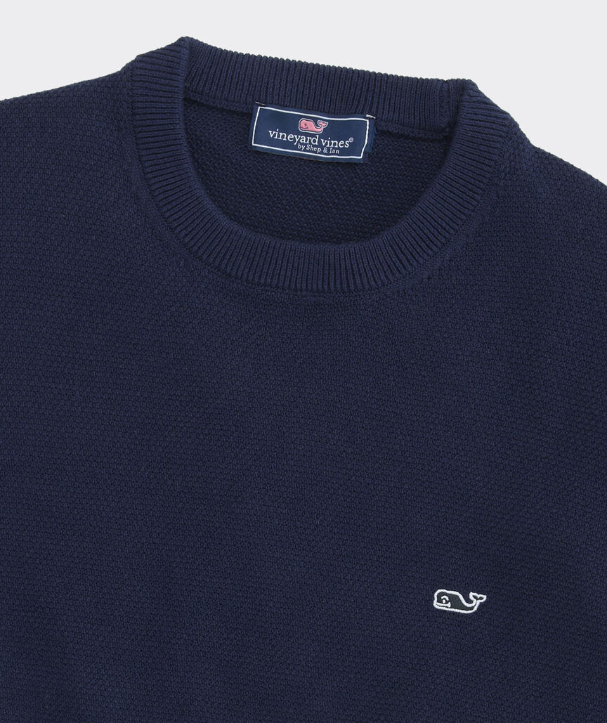 Textured Cotton Crewneck