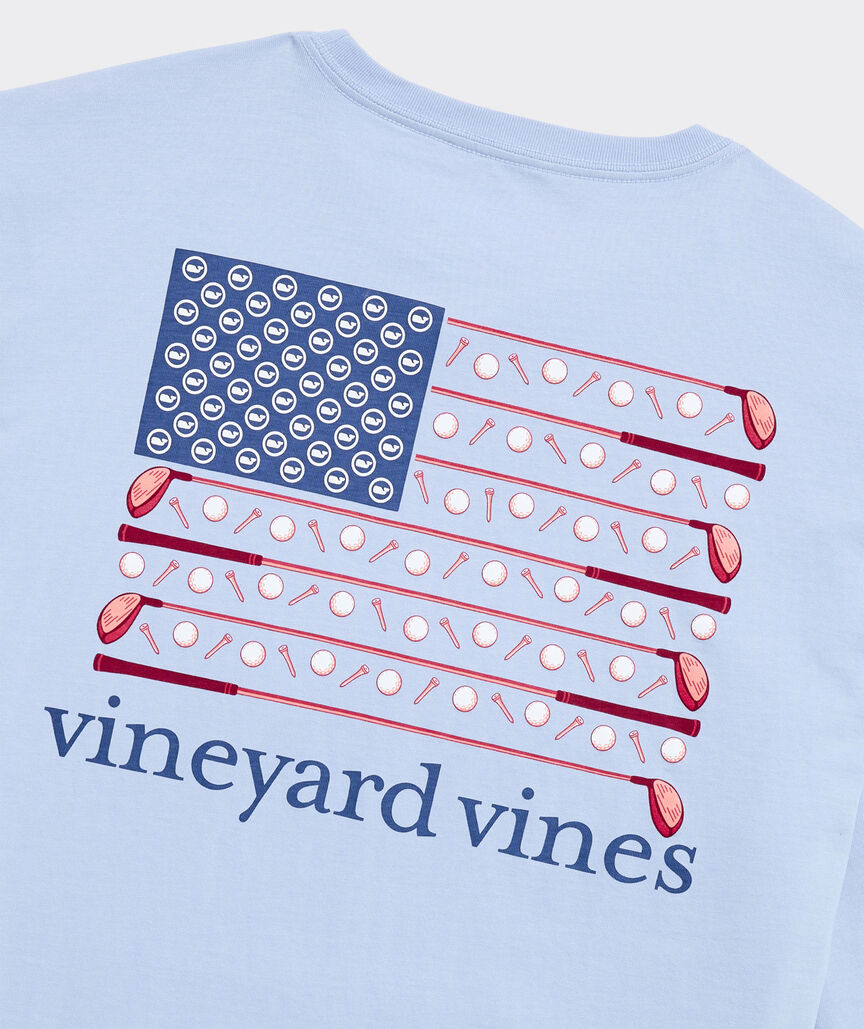USA Golf Flag Long-Sleeve Pocket Tee