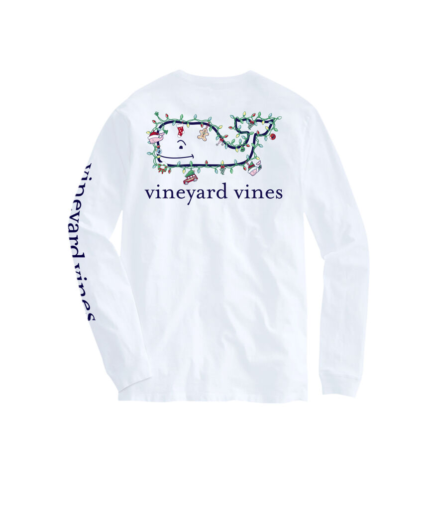 OUTLET Women's Holiday Lights Whale Long-Sleeve Pocket Tee