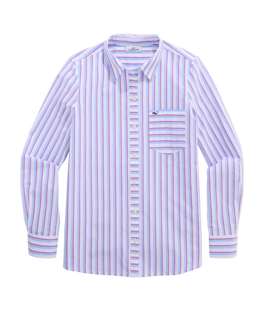 OUTLET Women's Blooming Stripe Relaxed Button-Down