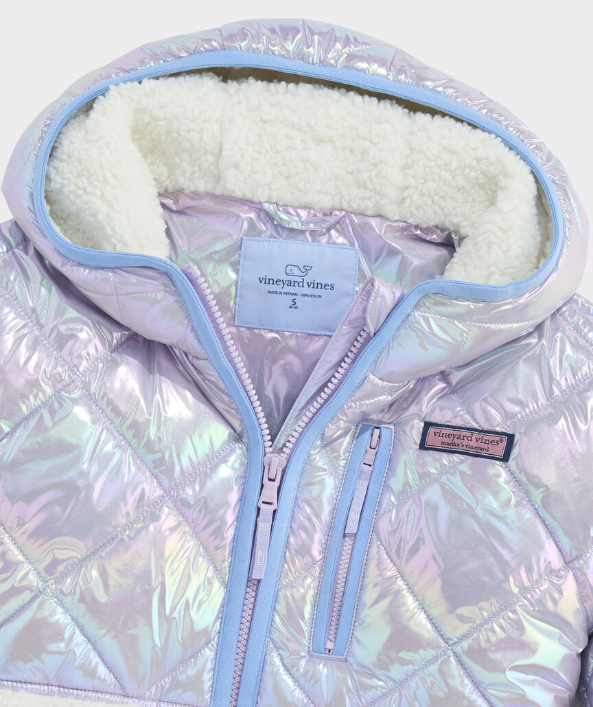 Girls' Metallic Puffer Jacket