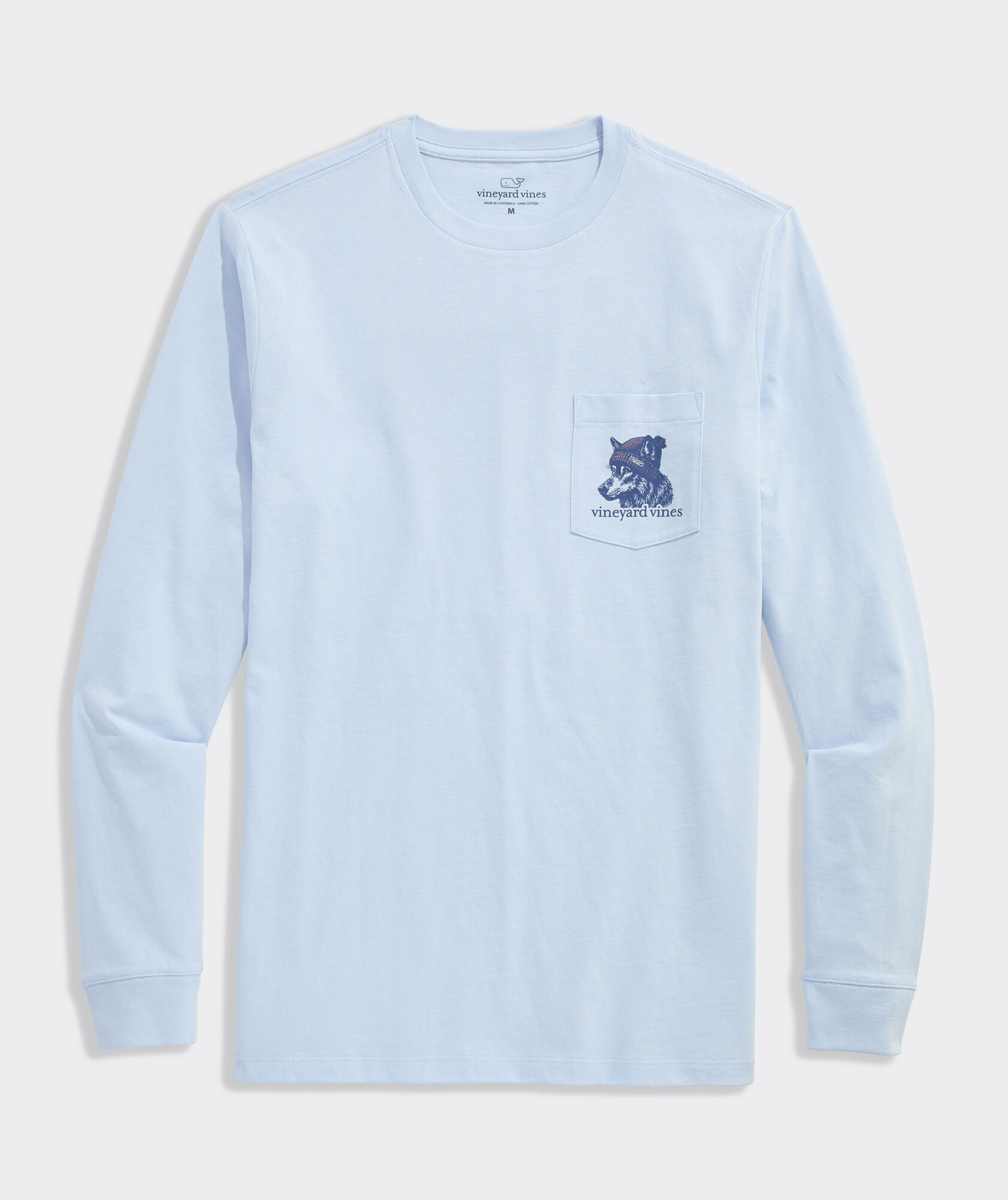Husky Ski Dog Long-Sleeve Pocket Tee