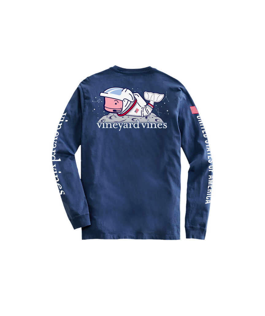 OUTLET Boys' USA Space Whale Long-Sleeve Pocket Tee