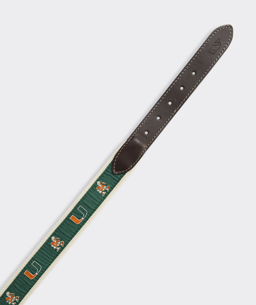 University of Miami Canvas Club Belt