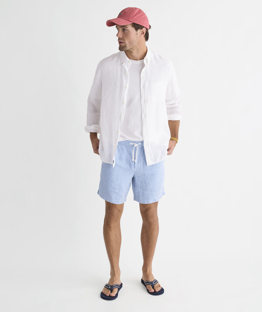 7 Inch Surfside Pull-On Linen Shorts