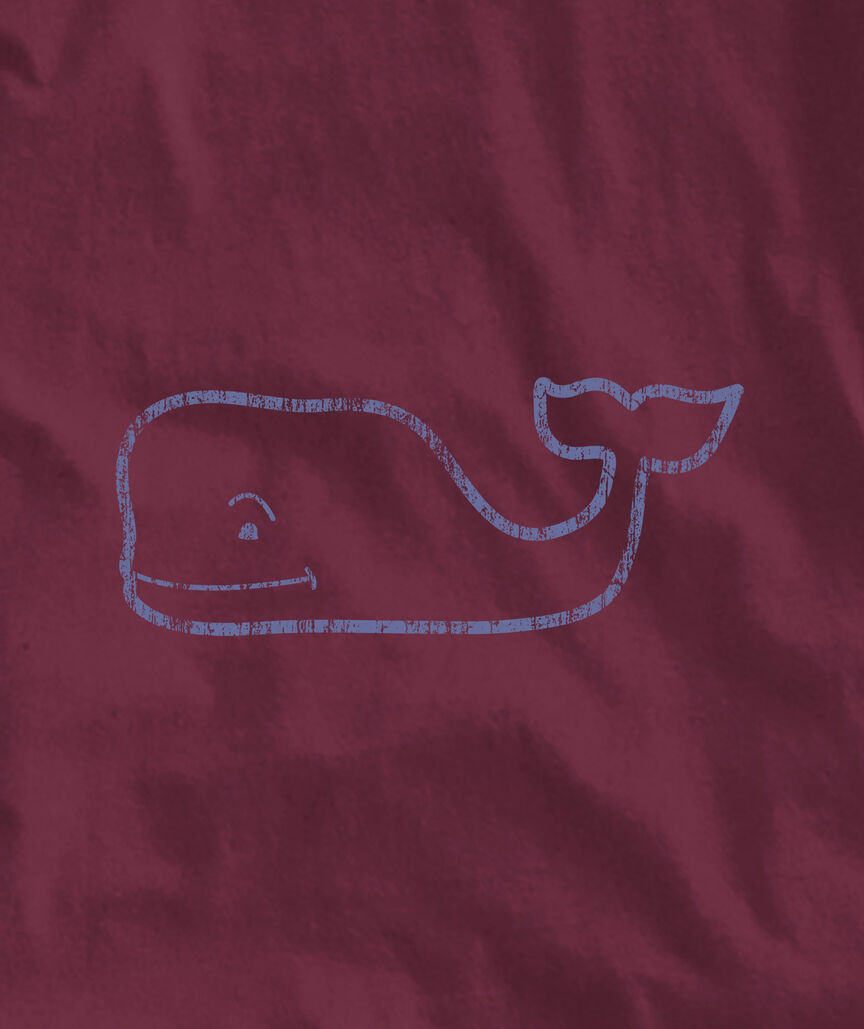 Outlet Long-Seeve Vintage Whale Graphic T-Shirt