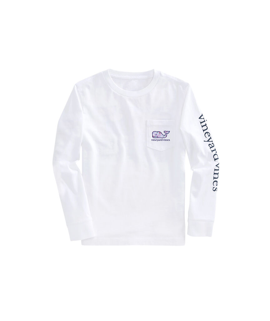 OUTLET Girls' Holiday Haul Whale Long-Sleeve Pocket Tee
