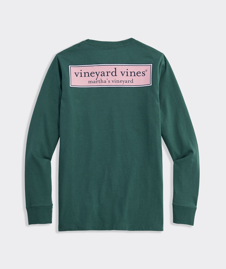 Boys' Classic Logo Box Long-Sleeve Pocket Tee