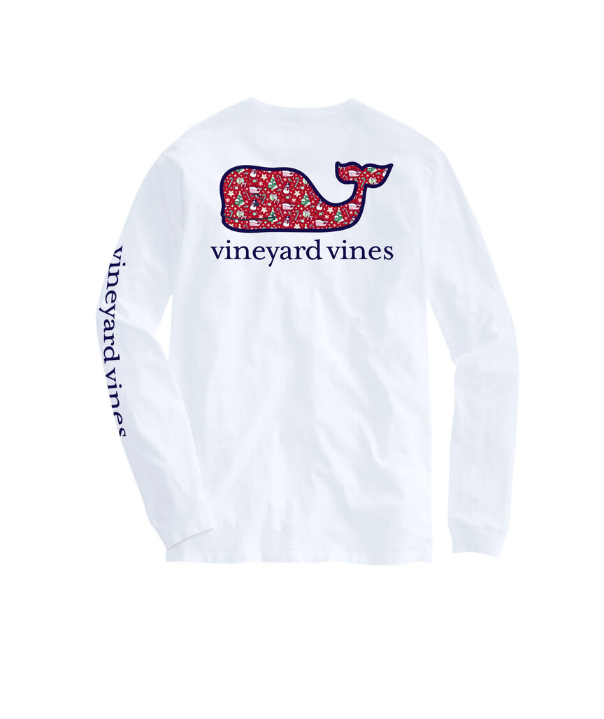 OUTLET Women's Holiday Whales Whale Long-Sleeve Pocket Tee