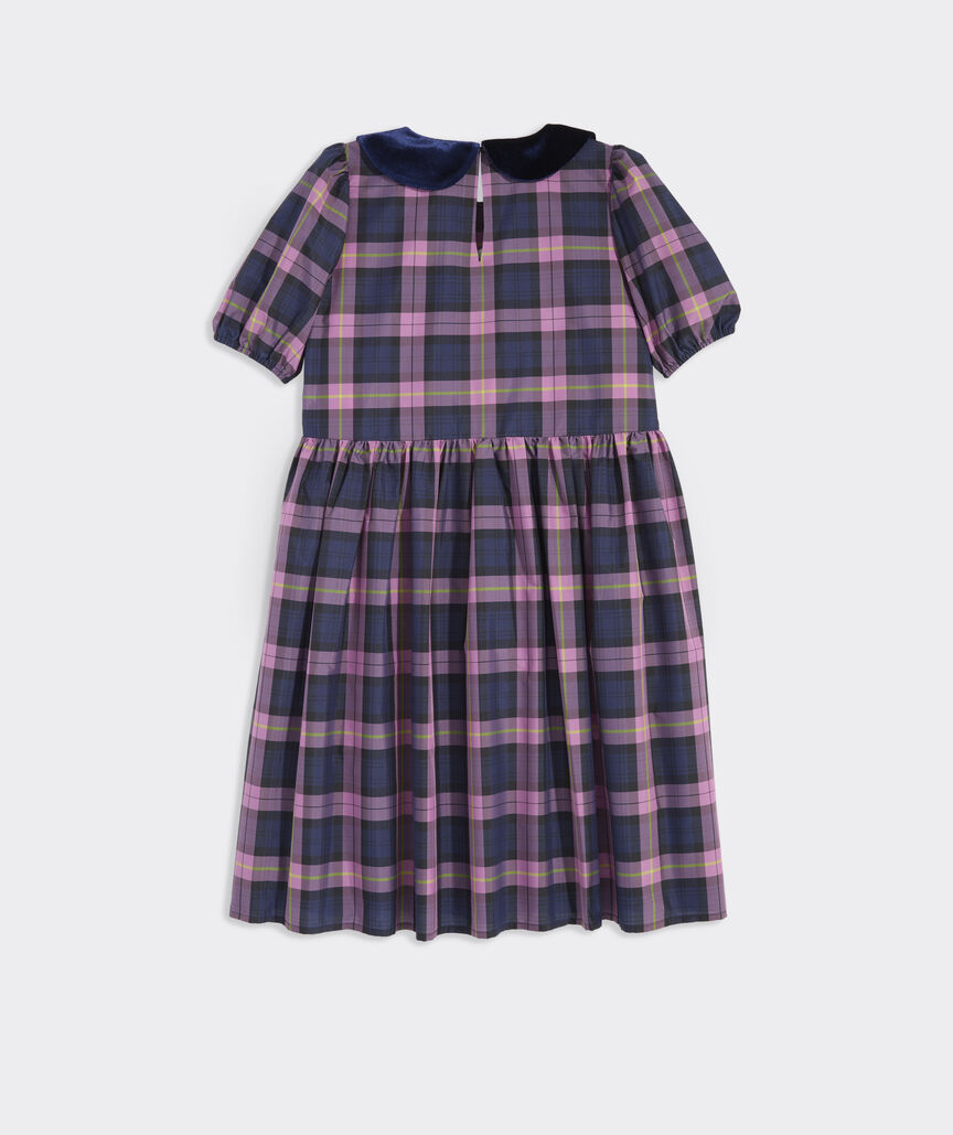 Girls' Collared Taffeta Dress