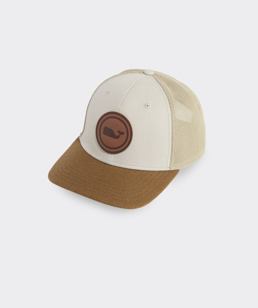 Leather Whale Dot Patch Trucker