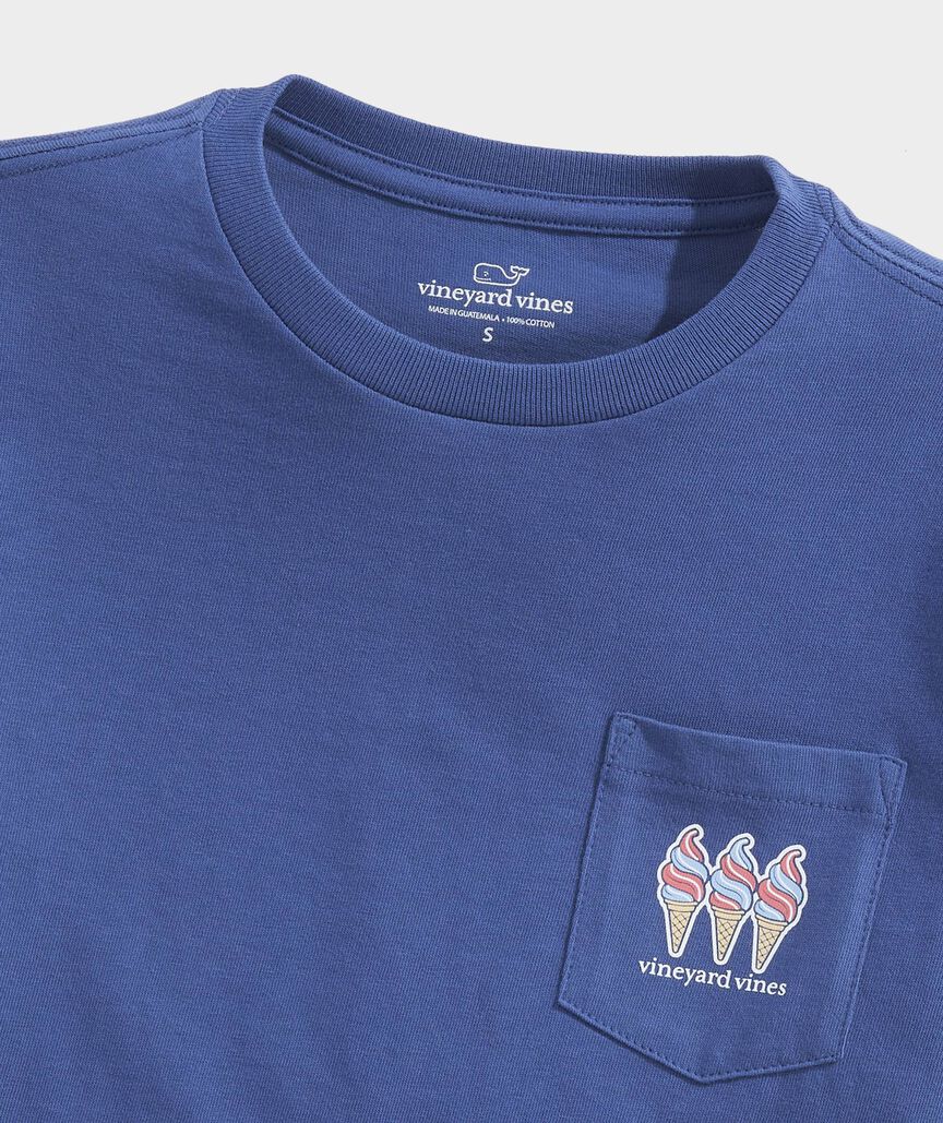 Boys' Ice Cream Cone US Flag Short-Sleeve Pocket Tee