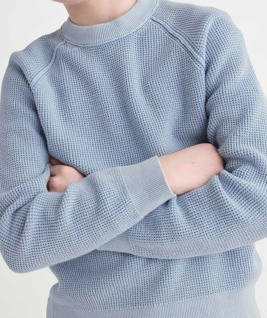 Boys' Garment-Dyed Beach Waffle Crewneck