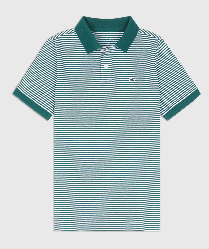 OUTLET Boys' Striped Stretch Pique Polo