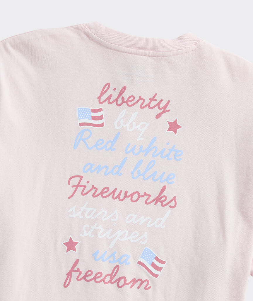 Women's Garment-Dyed USA Stacked Text Boxy Tee