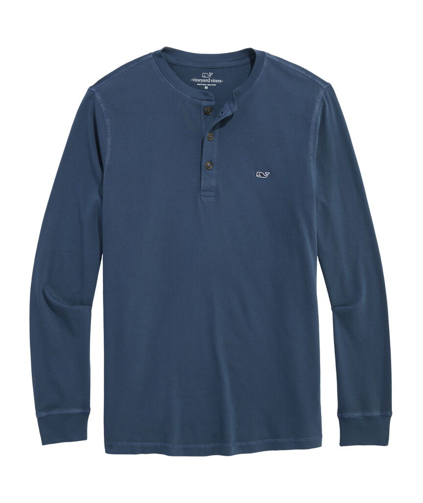 OUTLET Sunwashed Whale Embroidered Henley Tee