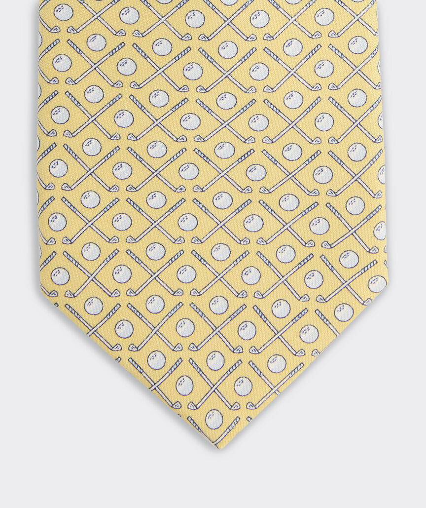 Boys' Golf Clubs Silk Tie