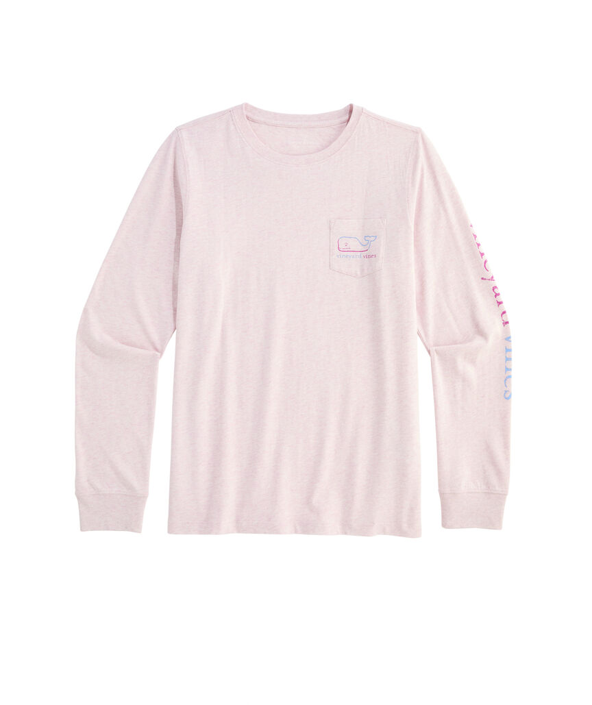 OUTLET Women's Vintage Burgee Whale Long-Sleeve Pocket Tee