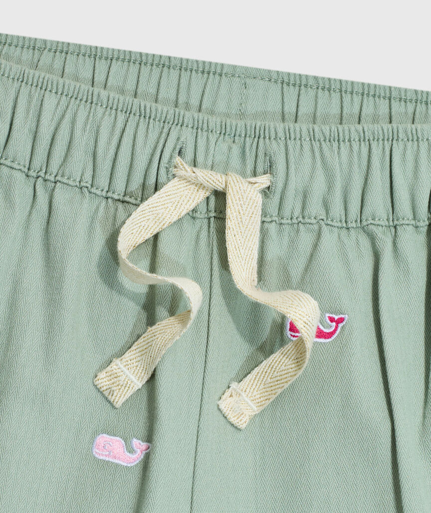 OUTLET Girls' Embroidered Herringbone Pull-On Shorts